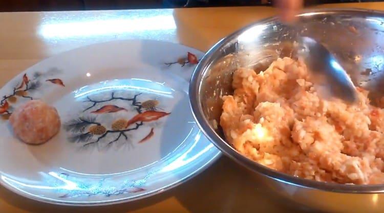 Form round meatballs.