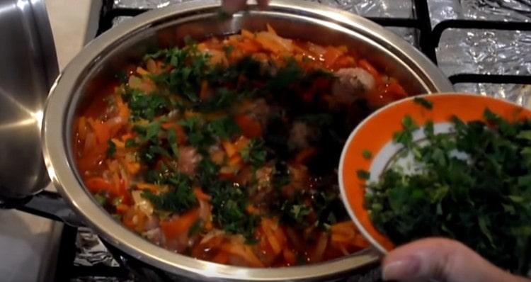 Add also chopped greens.