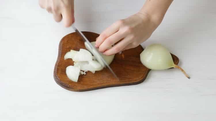 For onion chop the onion