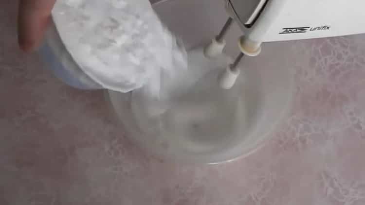 To prepare meringues, prepare powdered sugar