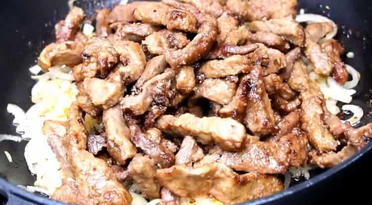 To prepare beef stroganoff, mix the ingredients