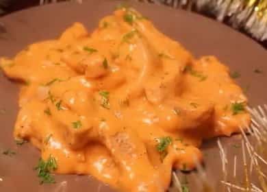 Pork beef stroganoff with gravy - a very tasty and tender dish