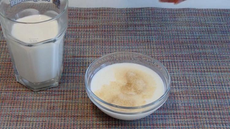 Soak gelatin to make blanmange