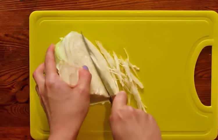 For cooking borsch, chop cabbage