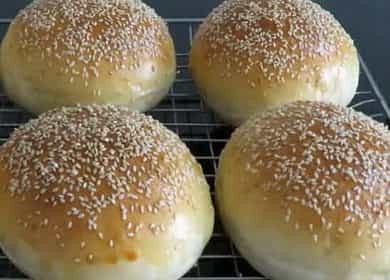 The most delicious buns with sesame seeds for hamburgers 🍔