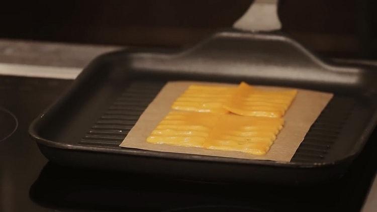 To make a burger, fry the cheese