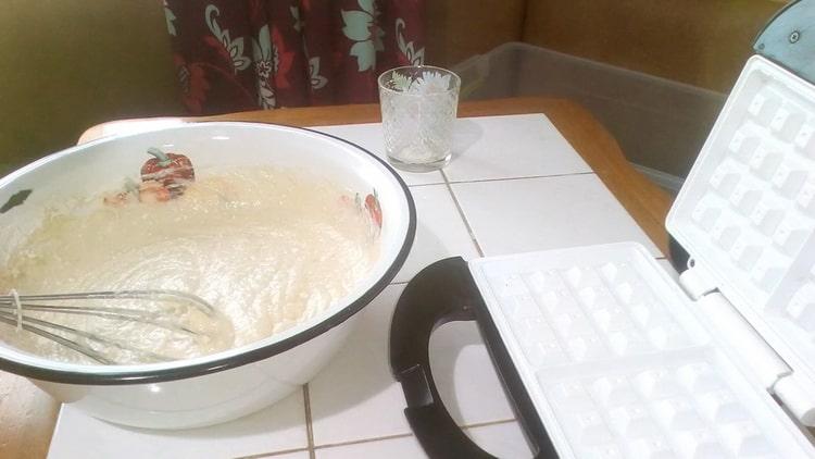 To make waffles, make a dough