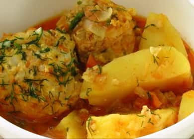 Garnish for meatballs: a step by step recipe with photos