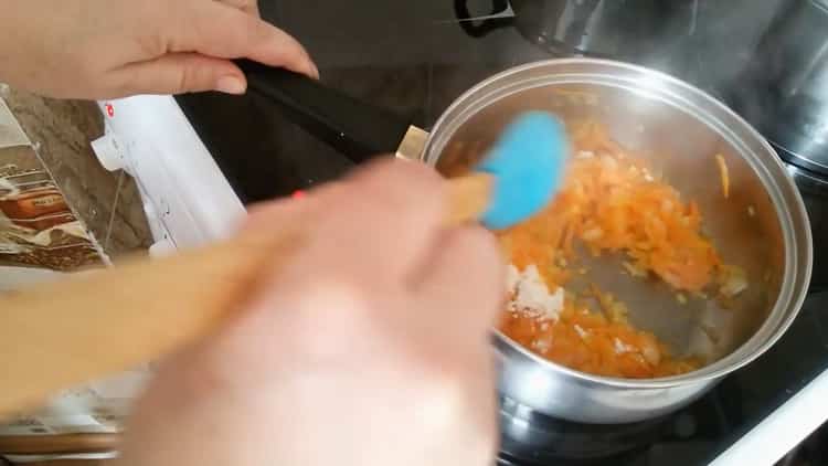 Add flour to cook