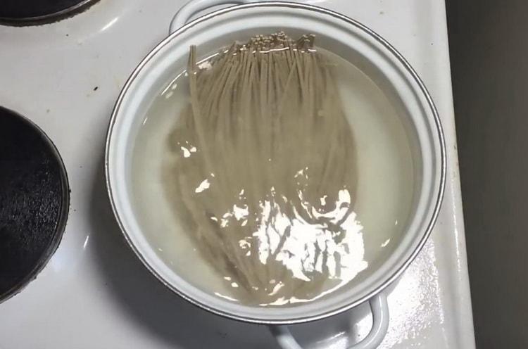 To cook the noodles, boil the noodles