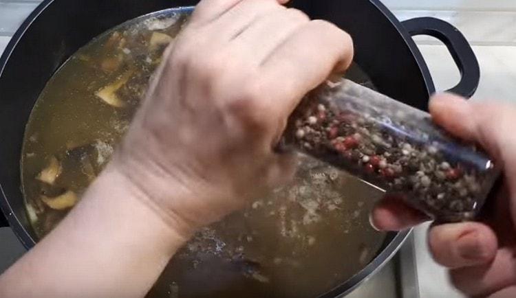 Salt, pepper the first dish.