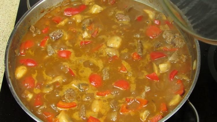 Add spices to make potato pancakes