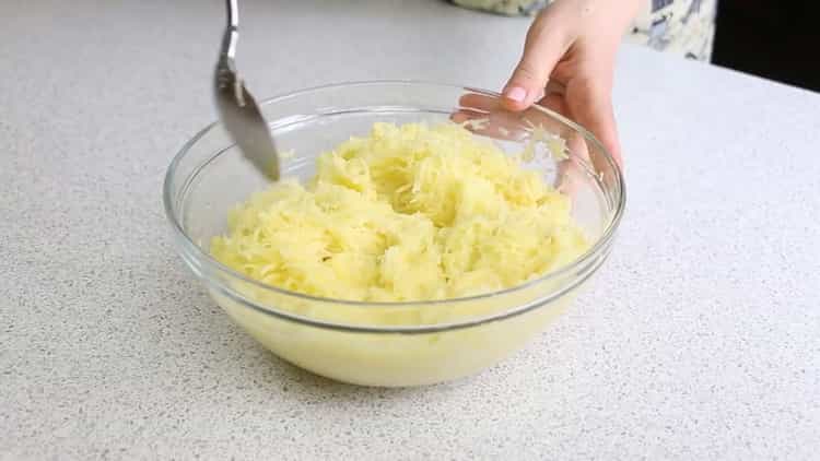 For potato pancakes, grate potatoes