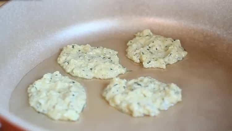 To cook potato pancakes, preheat the pan