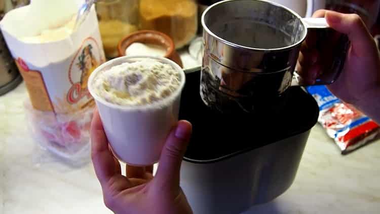 Sift flour to make dough