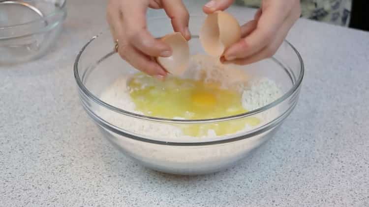 Mix the ingredients to make the dough.