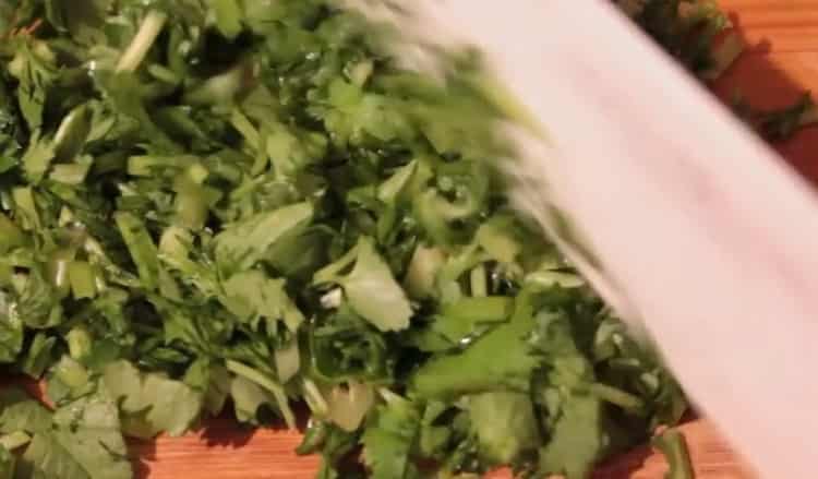 For lentils, chop onions