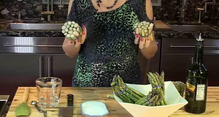 How to cook fresh green asparagus step by step recipe with photo