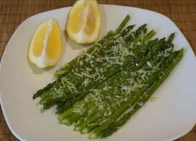 How to cook green asparagus step by step recipe with photo