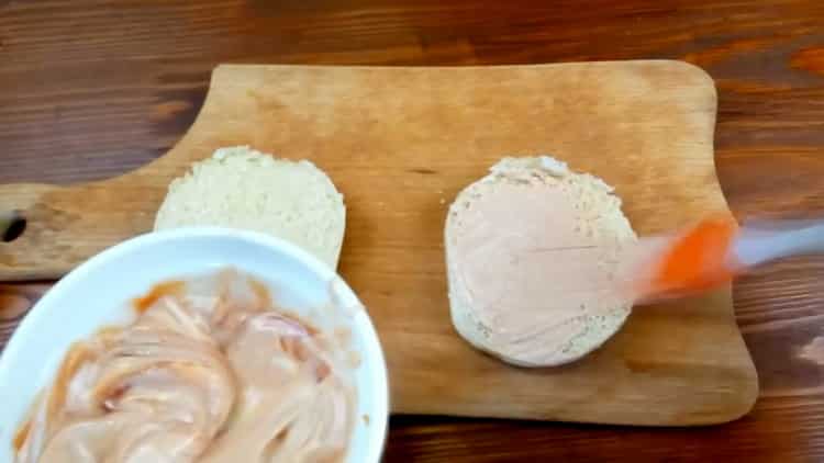 To make a burger, prepare the sauce