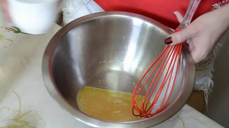 To cook, beat the eggs.