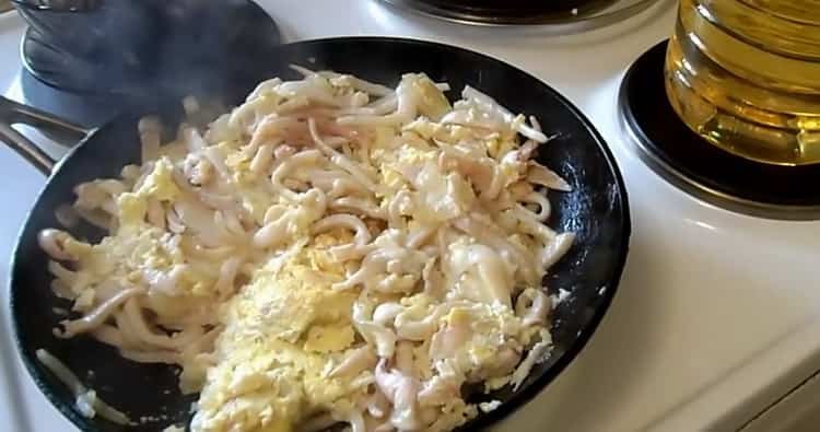 Fried squid with onions - step by step recipe with photo