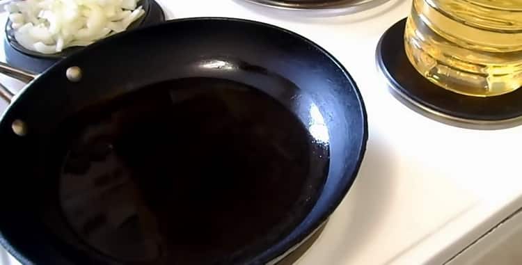 Heat the pan to cook