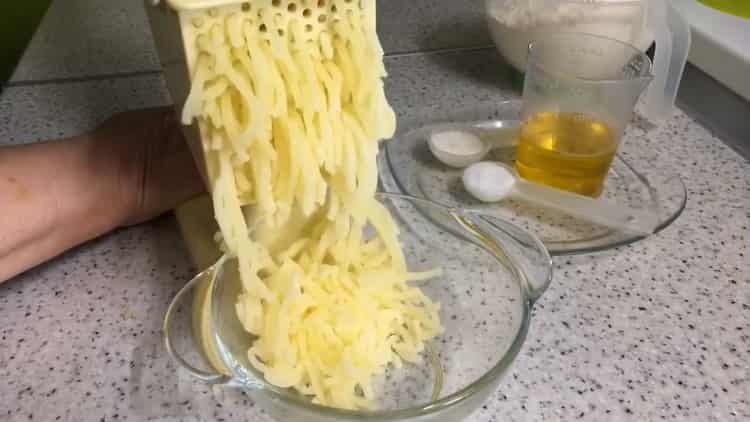  chop potatoes to make potato dough