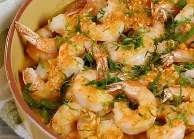 Oven baked prawns in garlic sauce