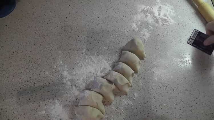 To make pita bread, cut the dough