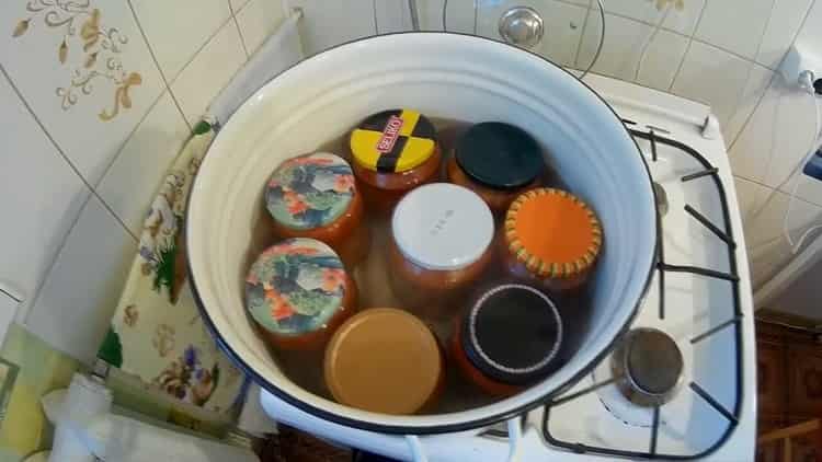 Home-made winter treat - bell peppers in tomato sauce