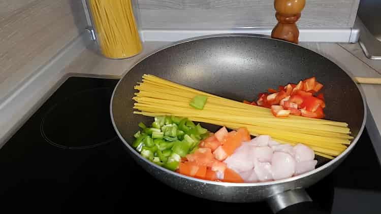 To prepare pasta, prepare the ingredients