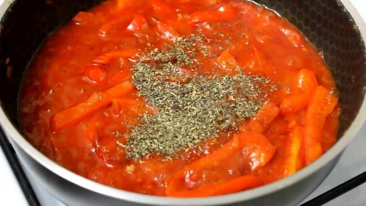 To make pasta, add spices