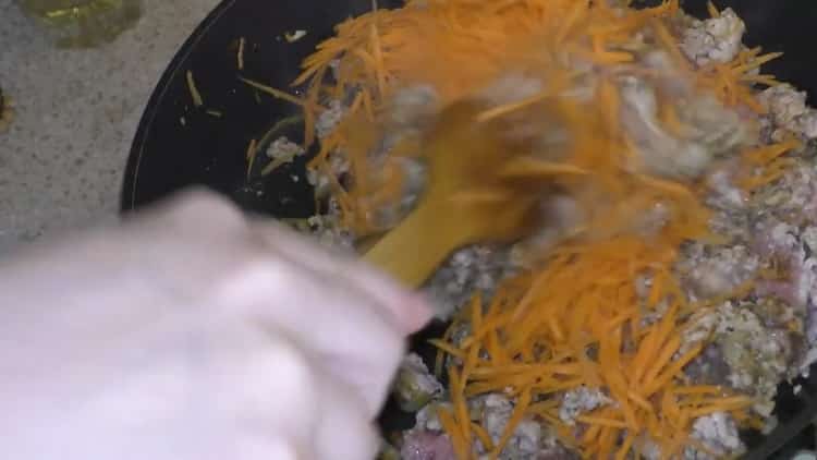 To cook pasta, fry carrots