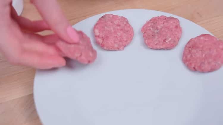 Form burgers to make burgers