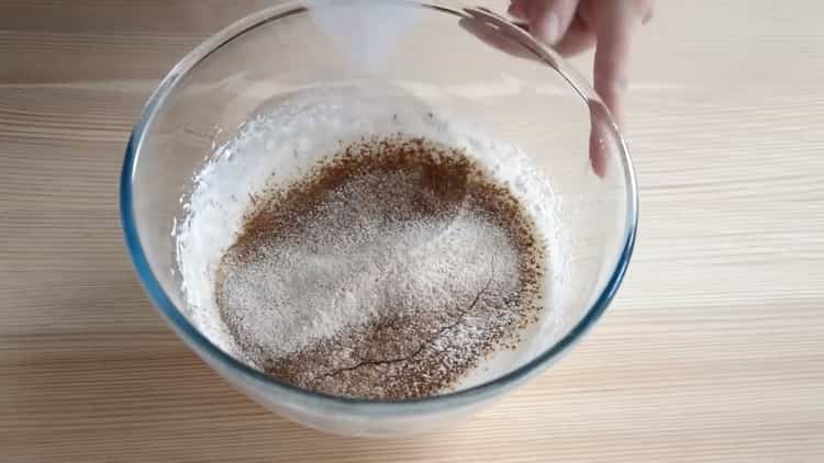 Sift flour to make a cake