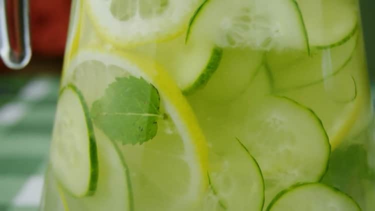 slimming drink with lemon and ginger is ready