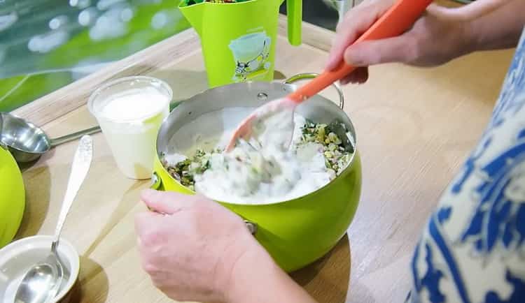 To make okroshka, add kefir