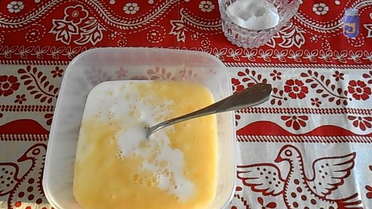 To prepare the omelet, prepare the ingredients