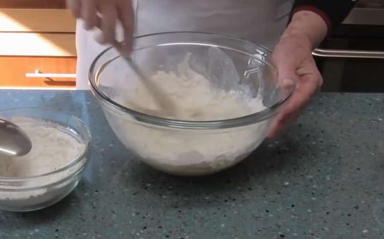 Sift flour to make dough