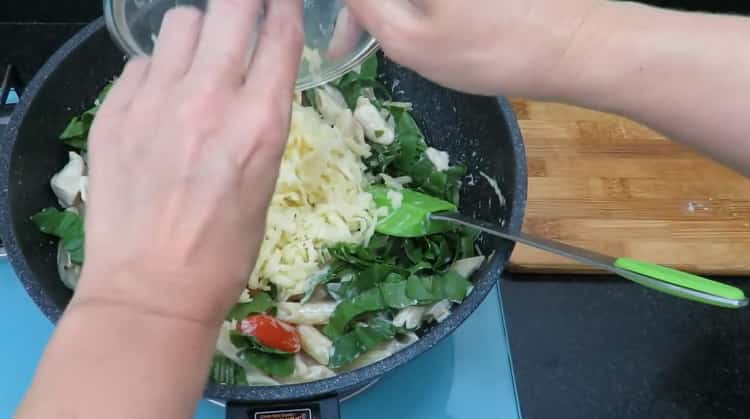 Grate cheese to make a paste