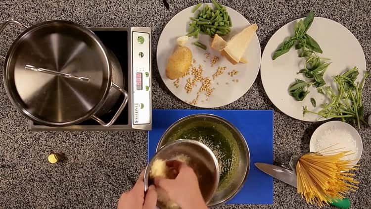 Grate cheese to make a paste