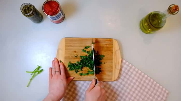 To make the paste, chop the greens