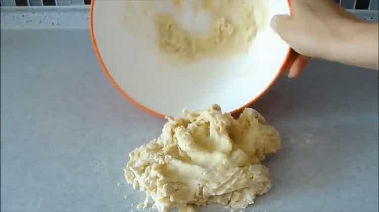 Mix the ingredients to make the dough.