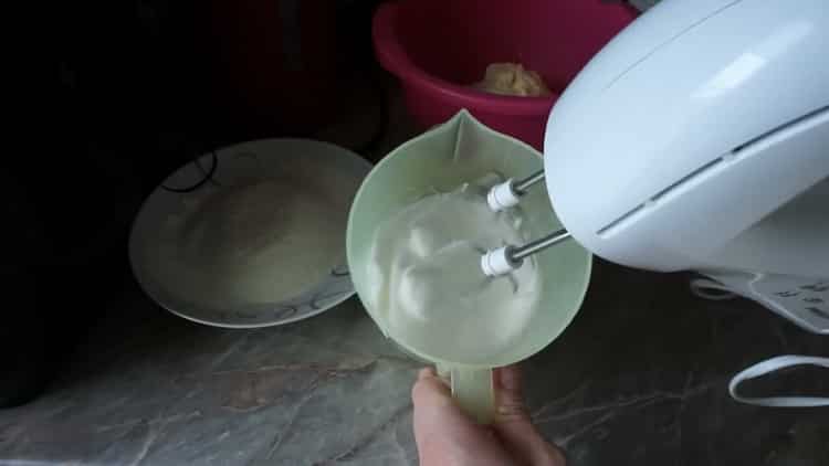 Beat whites to make waffles