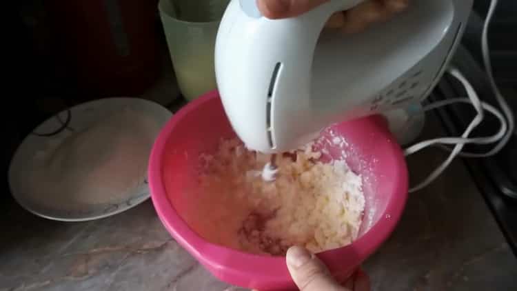 Add flour to make waffles