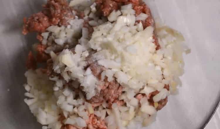 To mix cabbage rolls, mix the ingredients