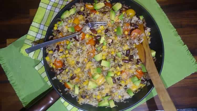 rice with beans is ready