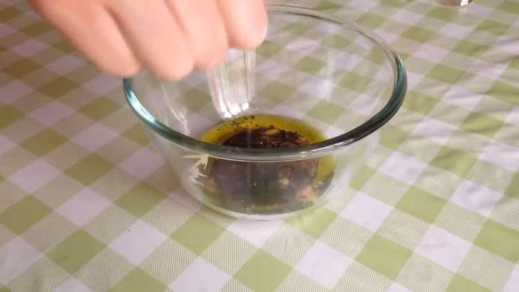 To make a salad, prepare a dressing