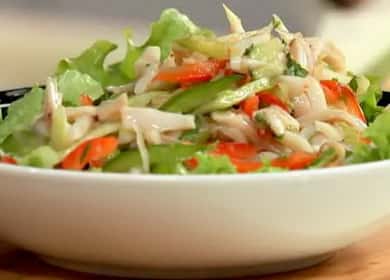 Salad with squid and fresh cucumber according to a step by step recipe with a photo
